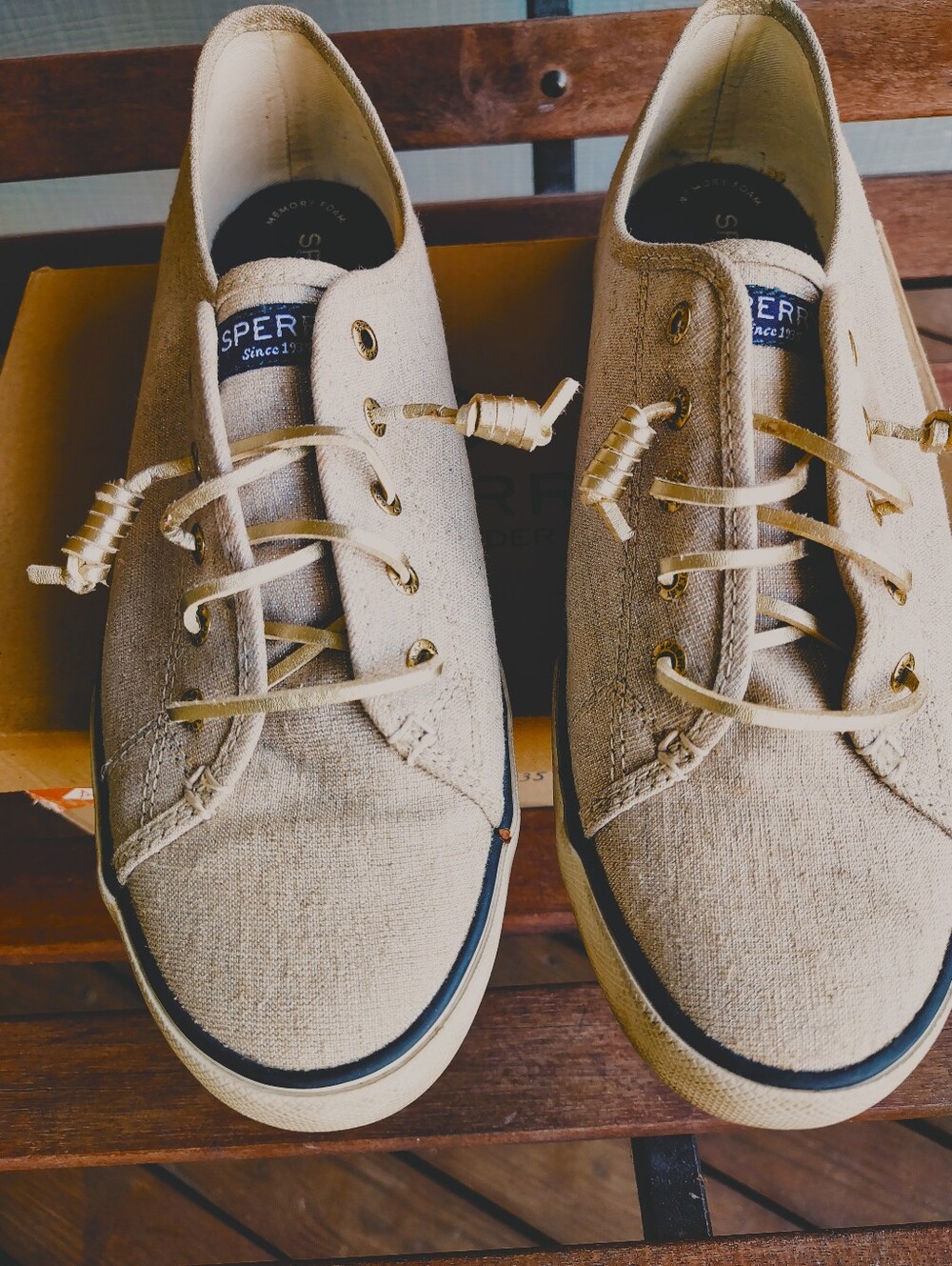 Sperry Men's Casual Canvas Boat Shoes in Tan